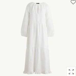 Jcrew tiered linen maxi dress